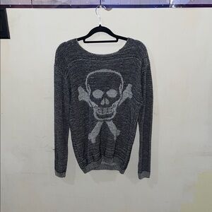 Gray Skull Sweater